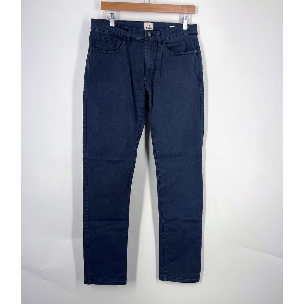 Flint and Tinder  Pant Mens 31x32 Slim Fit Navy Blue Stretch Cotton Twill